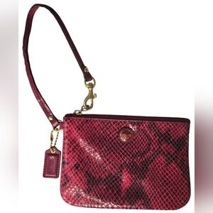 Coach Magenta Python Wristlet